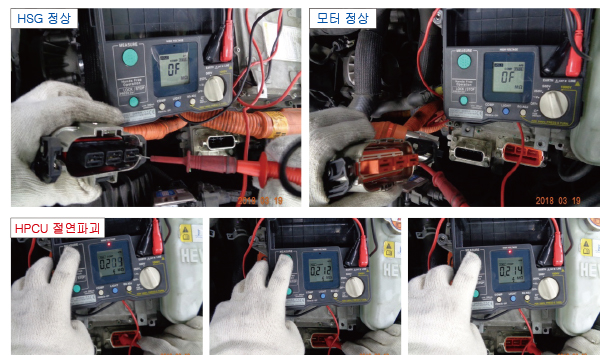 현대 / 그랜저 하이브리드(HG HEV) / HPCU 절연파괴로 인한 경고문구 및 하이브리드 경고등 점등